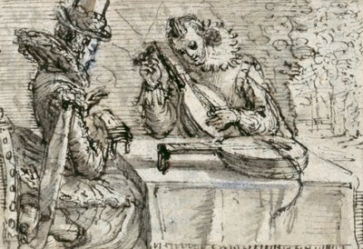 Jeune homme jouant du luth - Crispin I de Passe