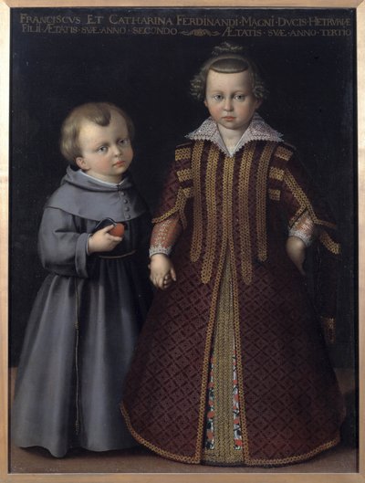 Portrait de François et Catherine de Médicis, enfants de Ferdinand - Cristofano Allori
