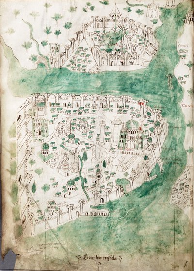 Carte de Constantinople, c.1420 - Cristoforo Buondelmonti