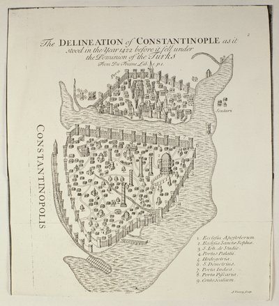 Carte de Constantinople en 1422 - Cristoforo Buondelmonti