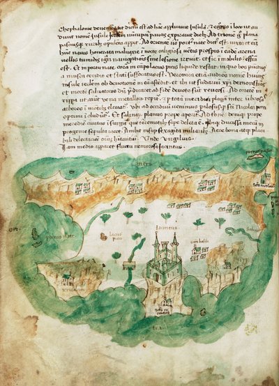 Carte de Zakinthos, c.1420 - Cristoforo Buondelmonti