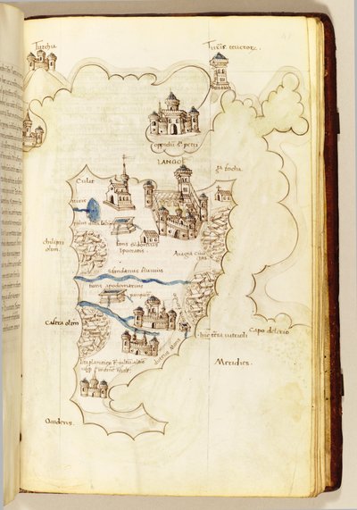 Carte, illustration de "Le Liber Insularum Archipelagi" - Cristoforo Buondelmonti