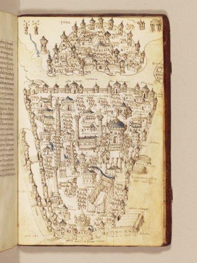 Carte de Constantinople, illustration du "Liber Insularum Archipelagi" - Cristoforo Buondelmonti