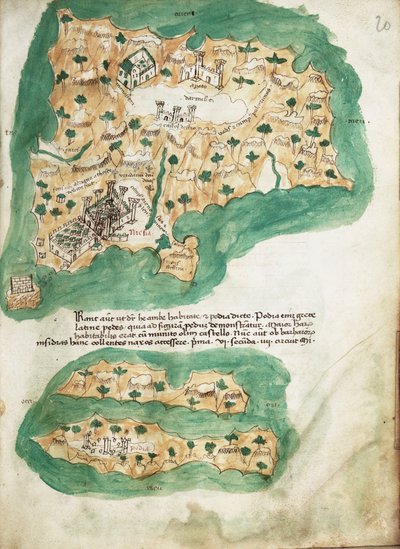 Carte en vélin de Naxos - Cristoforo Buondelmonti