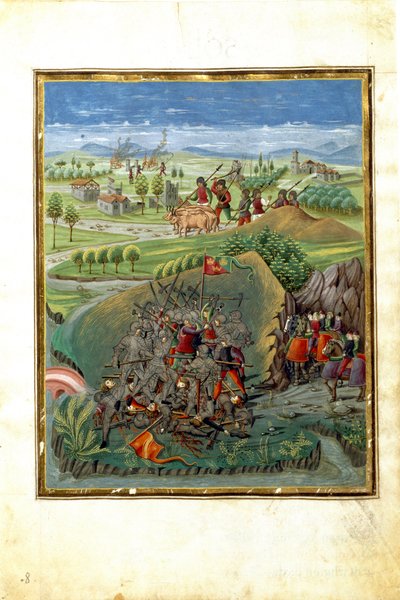 Influence de la planète Mars : scène de guerre (miniature, vers 1470) - Cristoforo De Predis