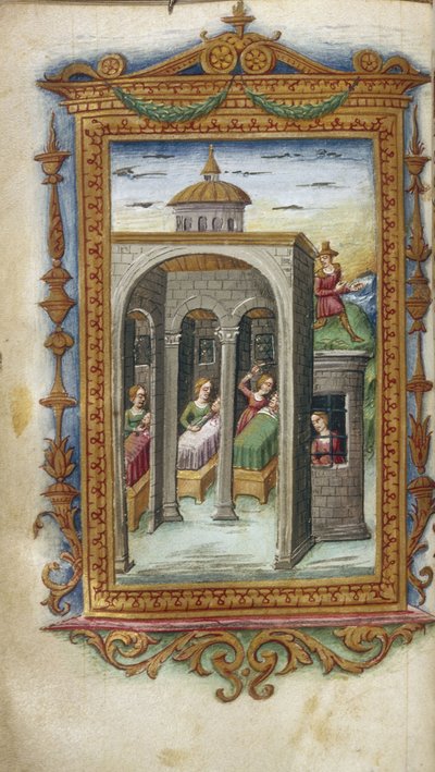 Les filles de Danaus assassinant leurs maris. Hypermnestra en prison Illustration pour Les Héroïdes d