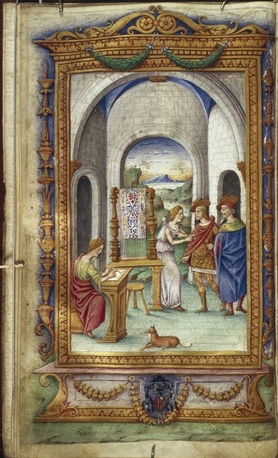 Pénélope écrivant, Télémaque et Laërte Illustration pour Les Héroïdes d