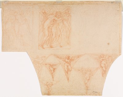 Études pour le Christ rencontrant sa mère..., Études d