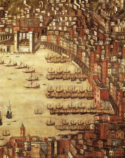 Vue de Gênes et de son château (détail) - Cristoforo de Grassi