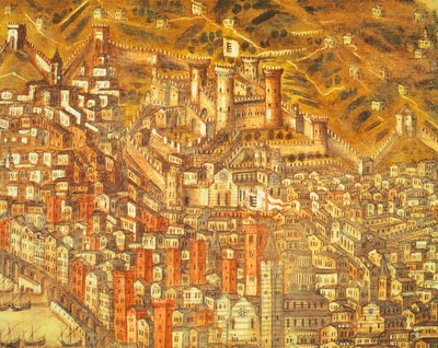 Vue de Gênes et de son château (détail) 1597 - Cristoforo de Grassi