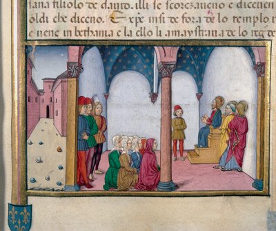Jésus enseignant au temple. Miniature de Cristoforo De Predis (1440-1486) d