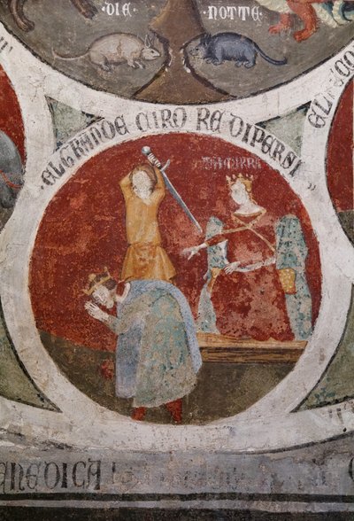 La mort de Cyrus, roi de Perse, détail de La Roue de Barlaam - Cristoforo di & Piero Meo di Bindoccio
