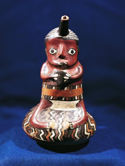 Vase anthropomorphe à sujet musical, Pérou - Culture Nazca