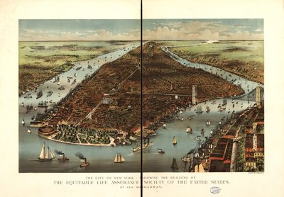 La ville de New York - Currier and Ives Equitable Life Assurance Society Of The United States