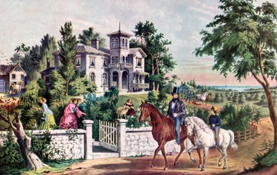 La vie à la campagne américaine, matin de mai - Currier and Ives