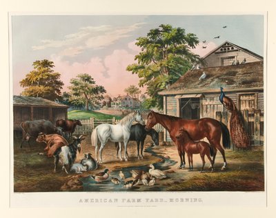 Cour de Ferme Américaine - Matin - Currier and Ives