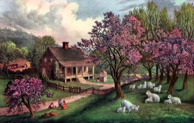 Ferme américaine au printemps, 1869 - Currier and Ives