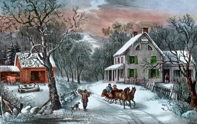 Ferme américaine en hiver, 1868 - Currier and Ives