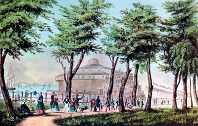 Castle Garden depuis la Batterie, New York, 1848 - Currier and Ives