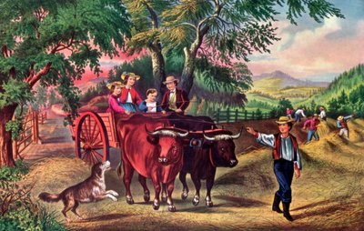 Temps des foins, la première charge, 1868 - Currier and Ives