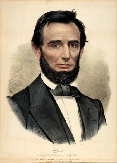 Honorable Abraham Lincoln, 16ème Président - Currier and Ives