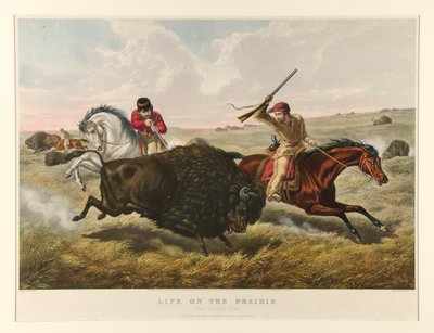 La vie dans la prairie : La chasse au bison - Currier and Ives