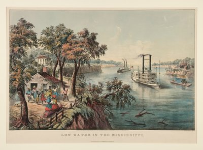 Basse eau dans le Mississippi - Currier and Ives
