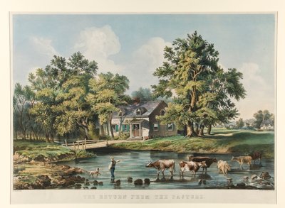 Le retour du pâturage - Currier and Ives