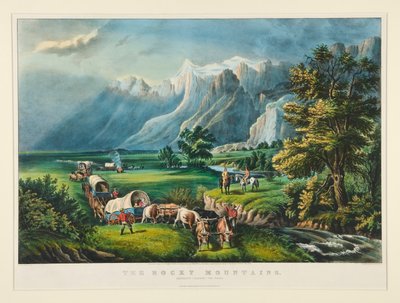 Les Montagnes Rocheuses / Les émigrants traversant les plaines - Currier and Ives