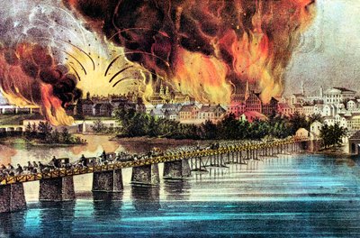 La chute de Richmond, Virginie, Guerre civile américaine, 2 avril 1865 - Currier and Ives