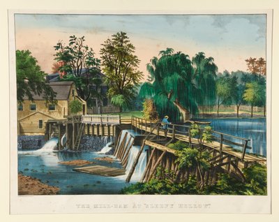 Le barrage du moulin - Currier and Ives