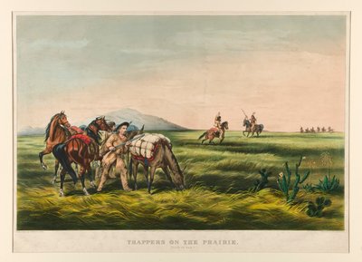 Trappeurs sur la prairie / Paix ou guerre? - Currier and Ives