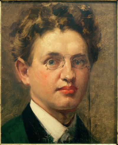 Autoportrait, en face, avec pince-nez - Curt Herrmann