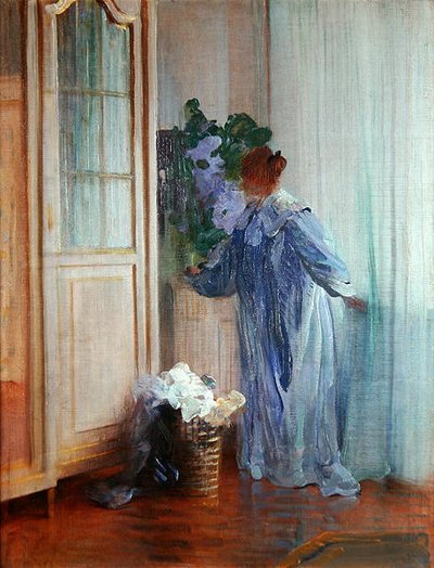 La femme du peintre à la fenêtre - Curt Herrmann