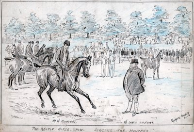 Le salon du cheval de Melton, jugement des chasseurs - Cuthbert Bradley