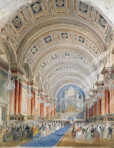 Perspective Intérieure, Hôtel de Ville de Leeds - Cuthbert Brodrick