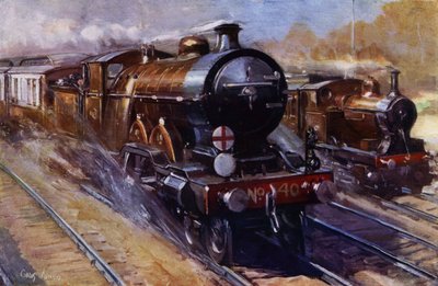 La Belle du Sud tirant des voitures Pullman sur le service express de la London, Brighton and South Coast Railway de Londres à Brighton - Cyrus (after) Cuneo