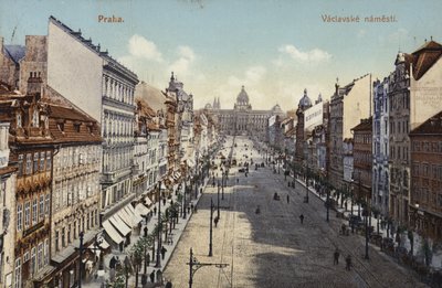 Carte postale représentant une vue générale de la place Venceslas - Czech Photographer