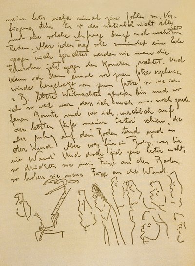 Manuscrit de Franz Kafka, vers 1910 (encre sur papier) - Czech School