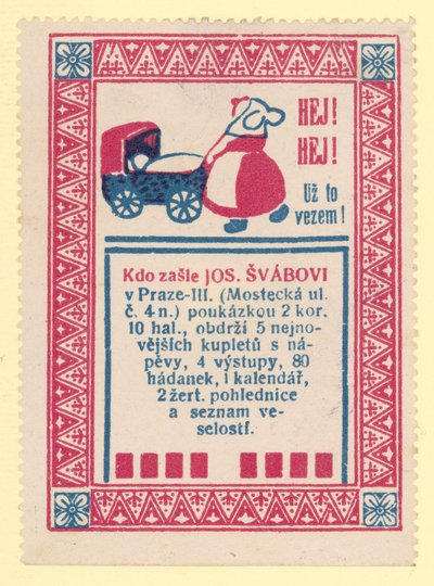 Femme poussant une poussette - Czech School