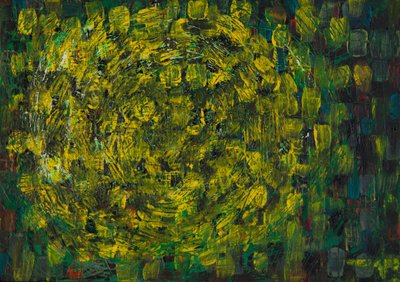 Abstrait vert et jaune vif - Dale Hefer