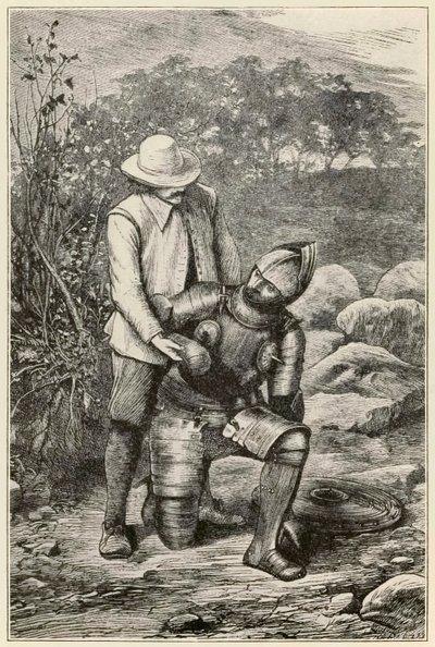 Christian et Faithful se rejoignent de The Pilgrims Progress From This World, To That Which Is To Come par John Bunyan (1628-1688) illustration par Thomas Dalziel (1823-1906) Faithful aide l