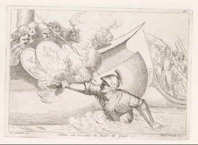 Hector incendie les navires grecs - Damiano Pernati