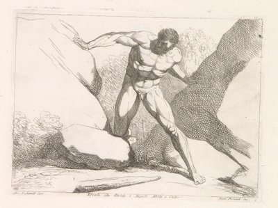 Hercule sépare les rochers Calpe et Abila (les colonnes d