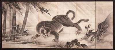 Tigre [à gauche de la paire Dragon et Tigre], milieu du XVIe siècle - Dōan Yamada