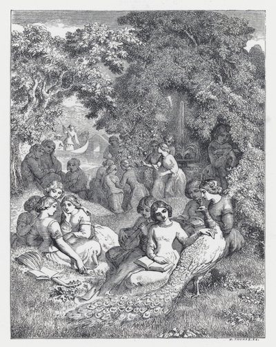 Illustration pour le poème de Tennyson, La Princesse - Daniel (after) Maclise