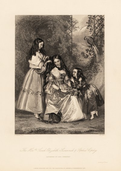 Sarah Elizabeth, Susannah et Sophia Copley, filles de John Copley - Daniel (after) Maclise