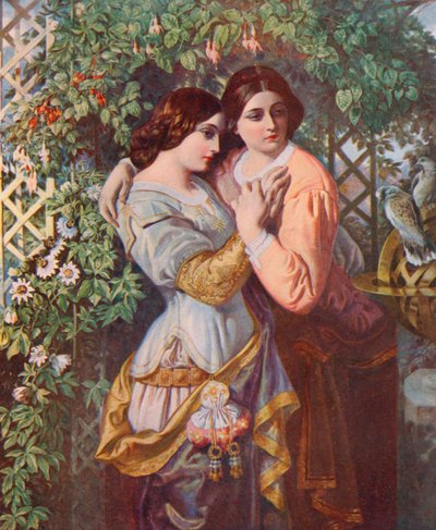 Shakespeare : Célia et Rosalind, Comme il vous plaira, Acte I, Scène 3 - Daniel (after) Maclise