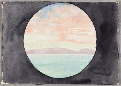 Baie de Tunis à travers le hublot du vapeur Fürst Bismark, Tunisie, croquis de voyage, 1896 - Daniel Burnham