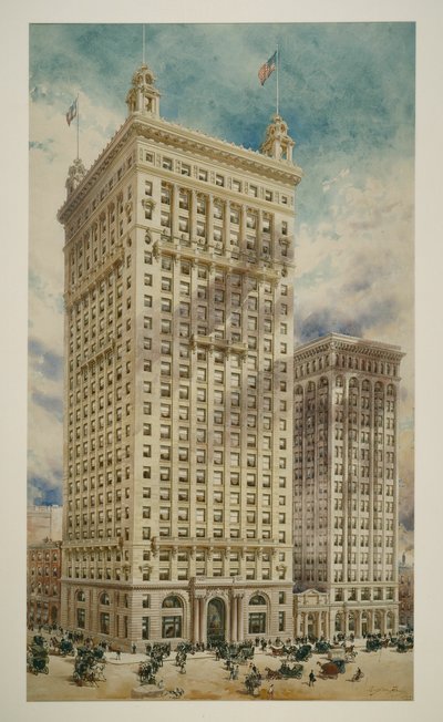 Bâtiment de la Land Title and Trust avec ajout, Philadelphie, Pennsylvanie, perspective, 1900 - Daniel Burnham